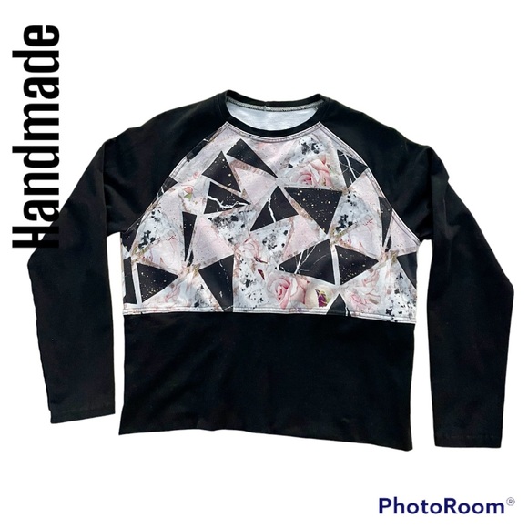 Geos on Roses Raglan Sleeve Sweatshirt - Picture 1 of 4